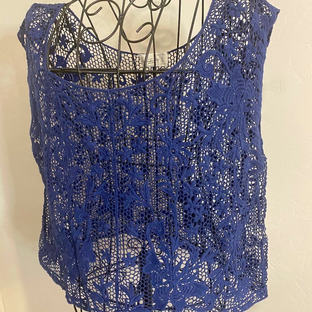 Abercrombie - Blue lace Crop top - Picture 2 of 6